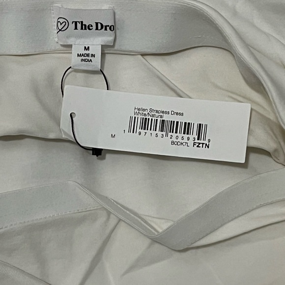 The Drop Women's Cream khaki Hellen Strapless Mixed Media Maxi Dress Medium - Picture 10 of 13